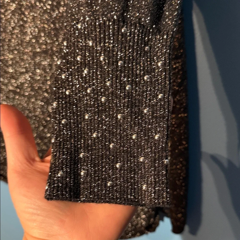 Madison and Hudson Elegant Black Glitter Women's Top